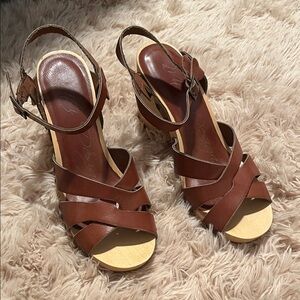 Brown Leather Strappy Sandals